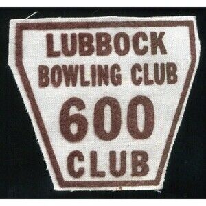 Lubbock TX Bowling 600 Club Vintage Patch Texas